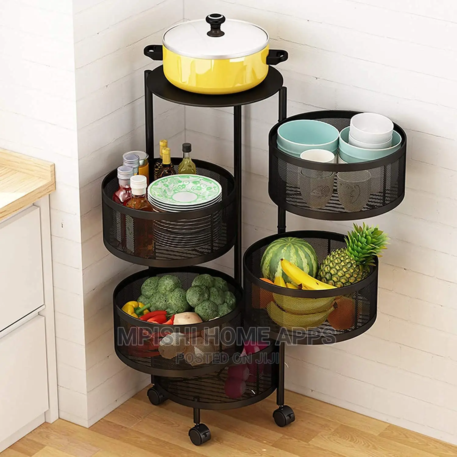 5 Layer Round Rotating Storage Rack