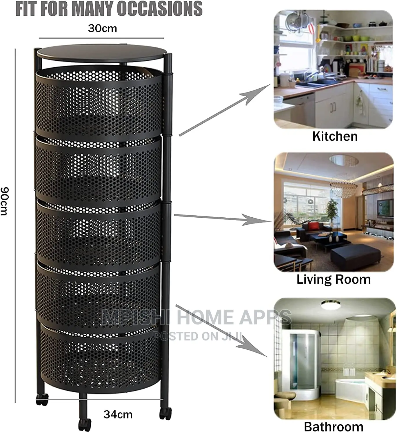 5 Layer Round Rotating Storage Rack