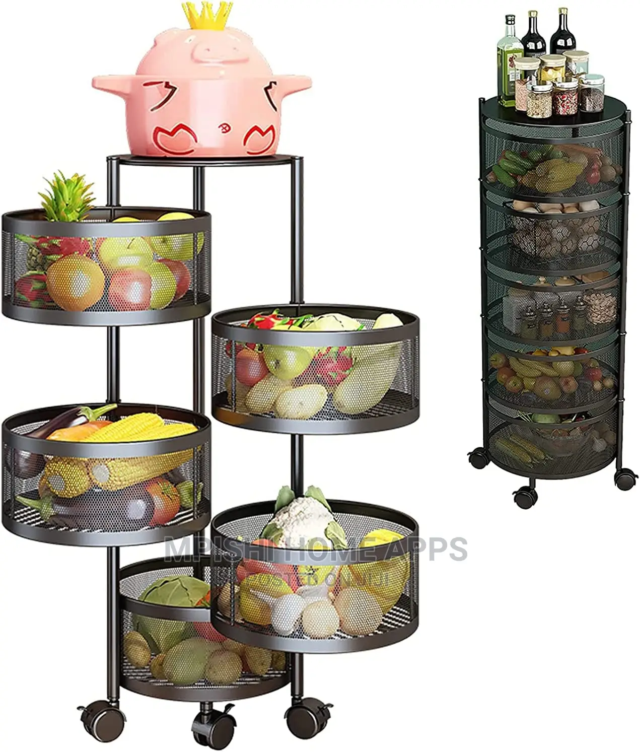 5 Layer Round Rotating Storage Rack