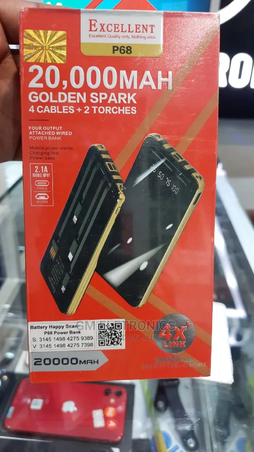 Exellent 4x-Link Powerbank Fast Charge-20000mah