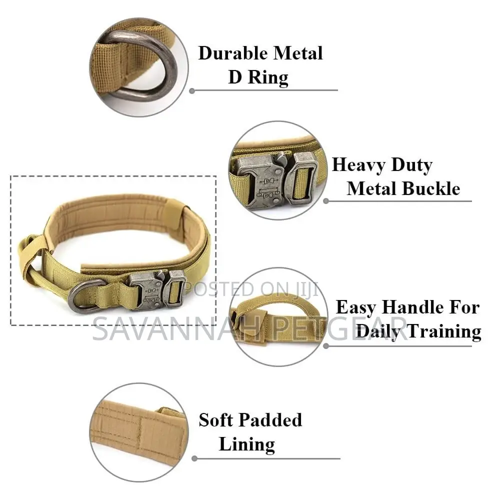 Military Tactical Dog Collar, Heavy Duty Handling Training