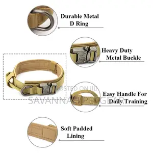 Military Tactical Dog Collar, Heavy Duty Handling Training