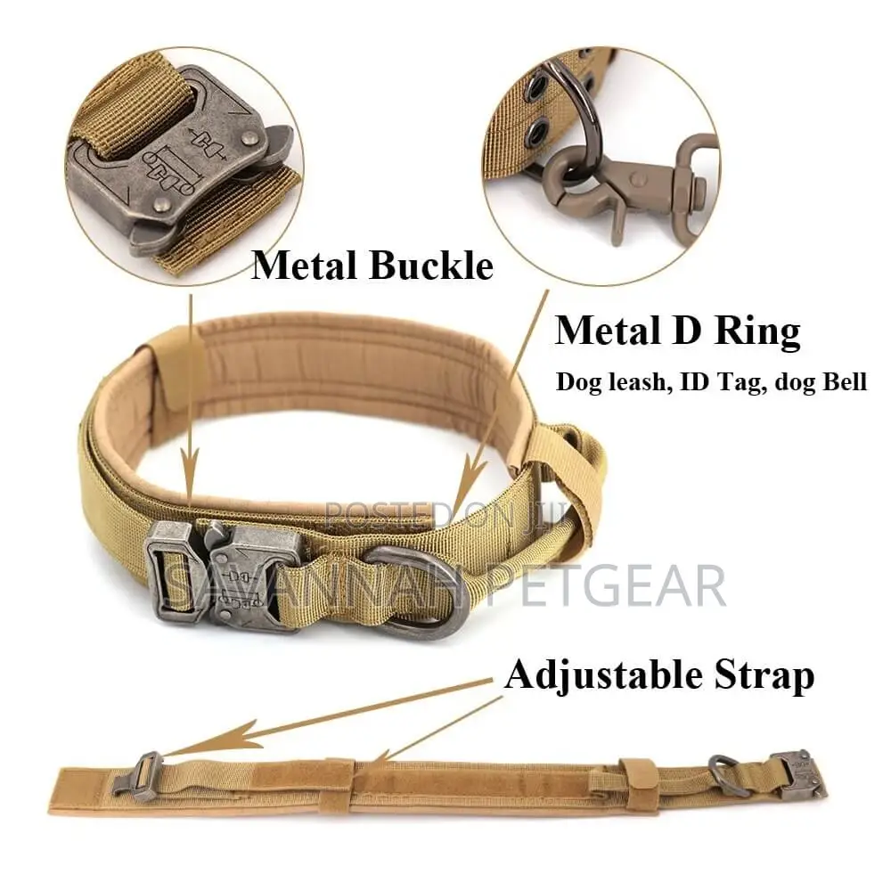 Military Tactical Dog Collar, Heavy Duty Handling Training