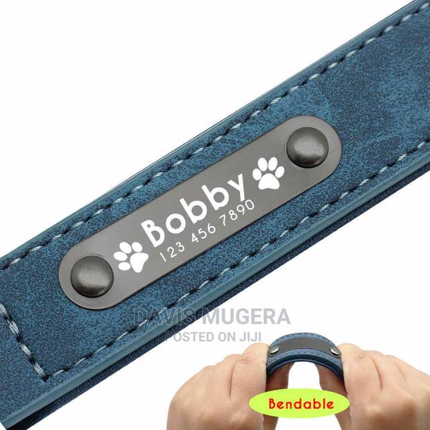 Vip Pu Leather Personalized Dog Id Tag Collar and Leash Set - thumbnail 4