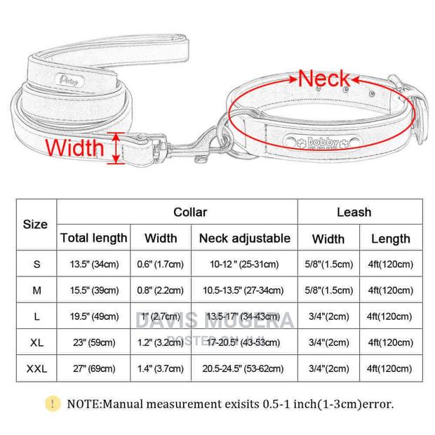 Vip Pu Leather Personalized Dog Id Tag Collar and Leash Set - thumbnail 6