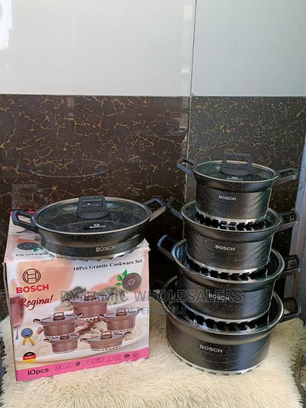 " 'Regina Bosch 10 Pieces Granite Cookware Set.