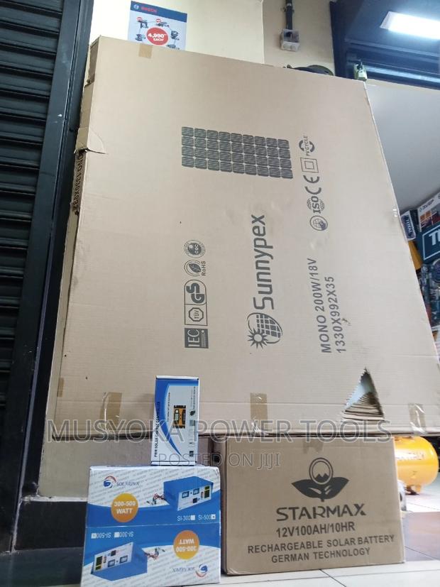 200watts Solar Panel.Battary 100ah.Controller 30ah.Inverter