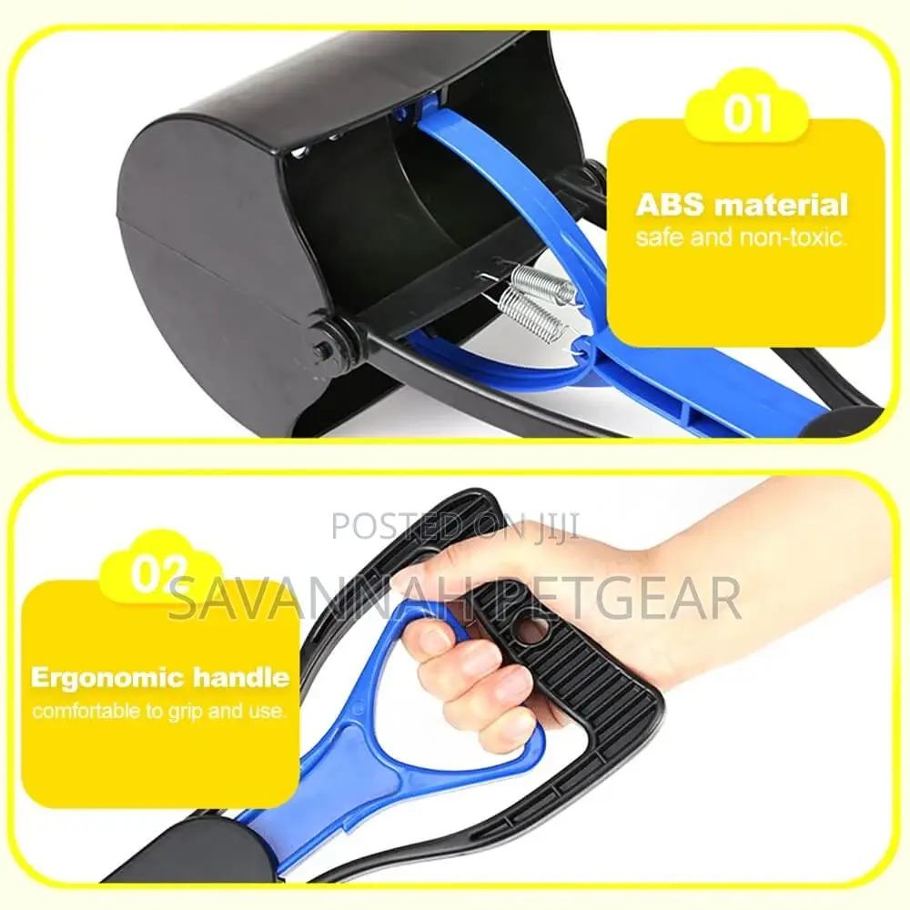 Spring Jaw Dog Poop Scooper, Blue
