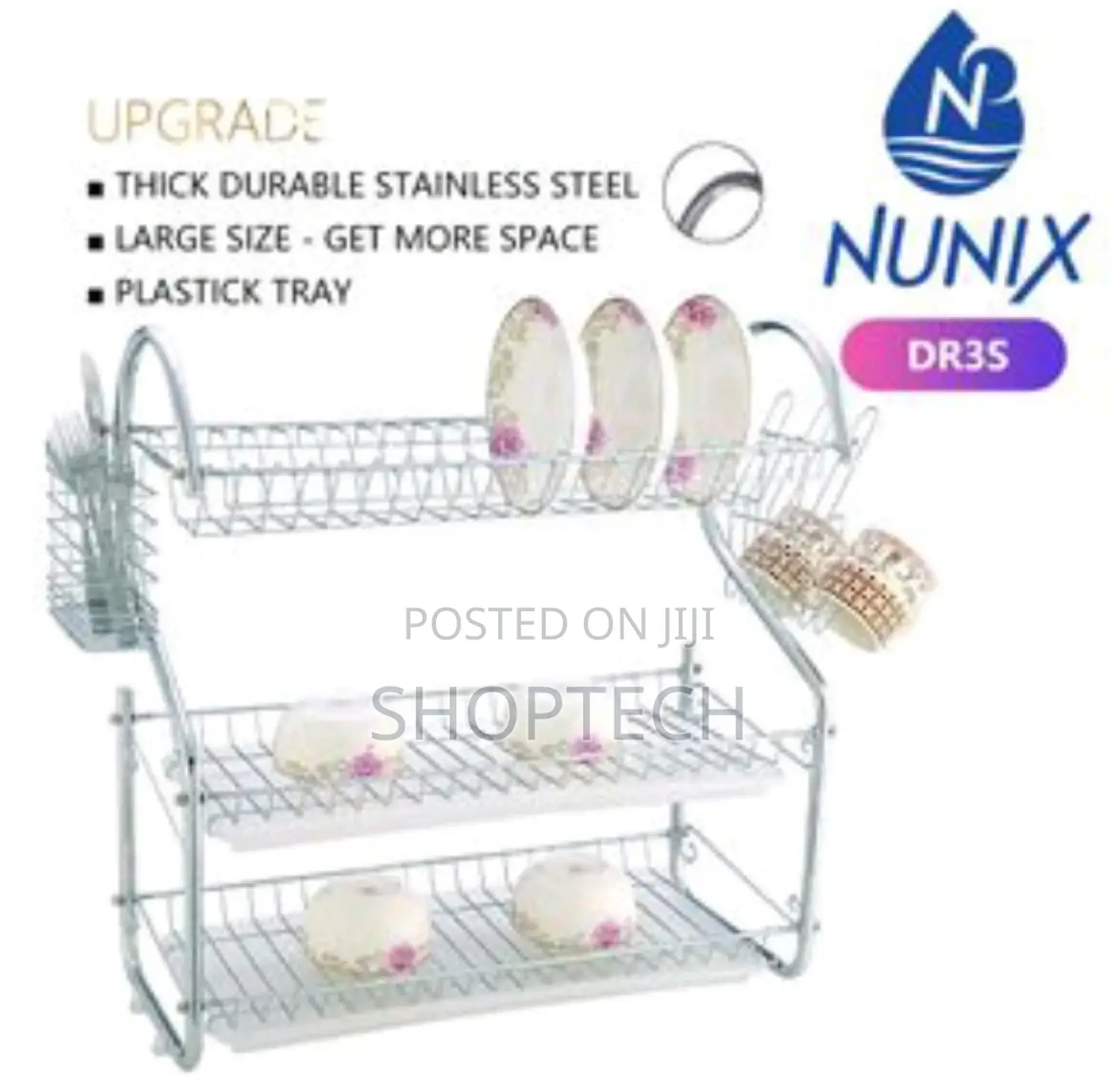 Nunix 3-Layer Tier Dish Drainer Rack
