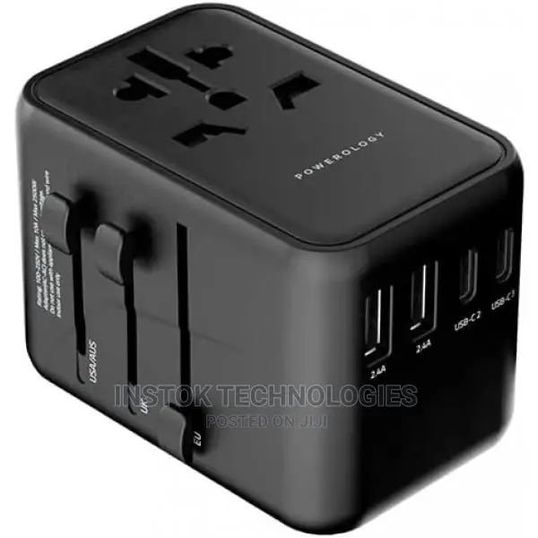 Powerology Universal Multi-Port Travel Adapter Pd 65W
