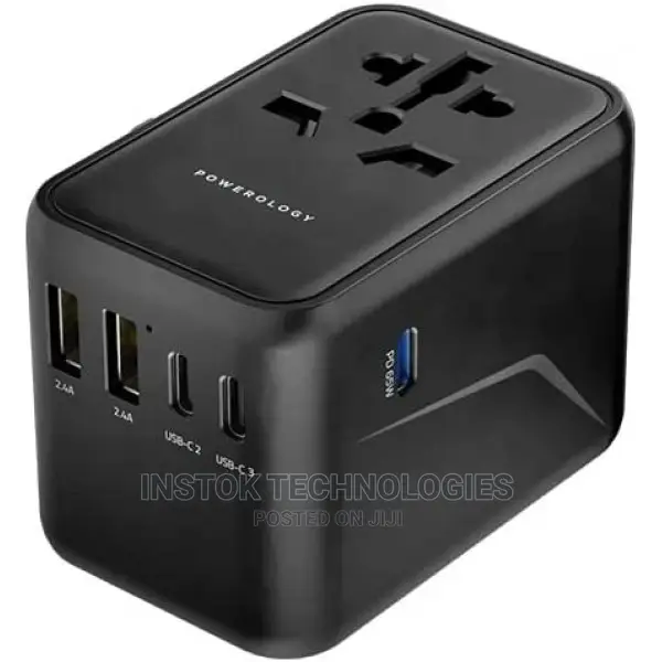 Powerology Universal Multi-Port Travel Adapter Pd 65W