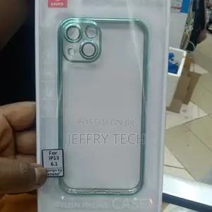 Clear iPhone 13 Case With Green Ridge