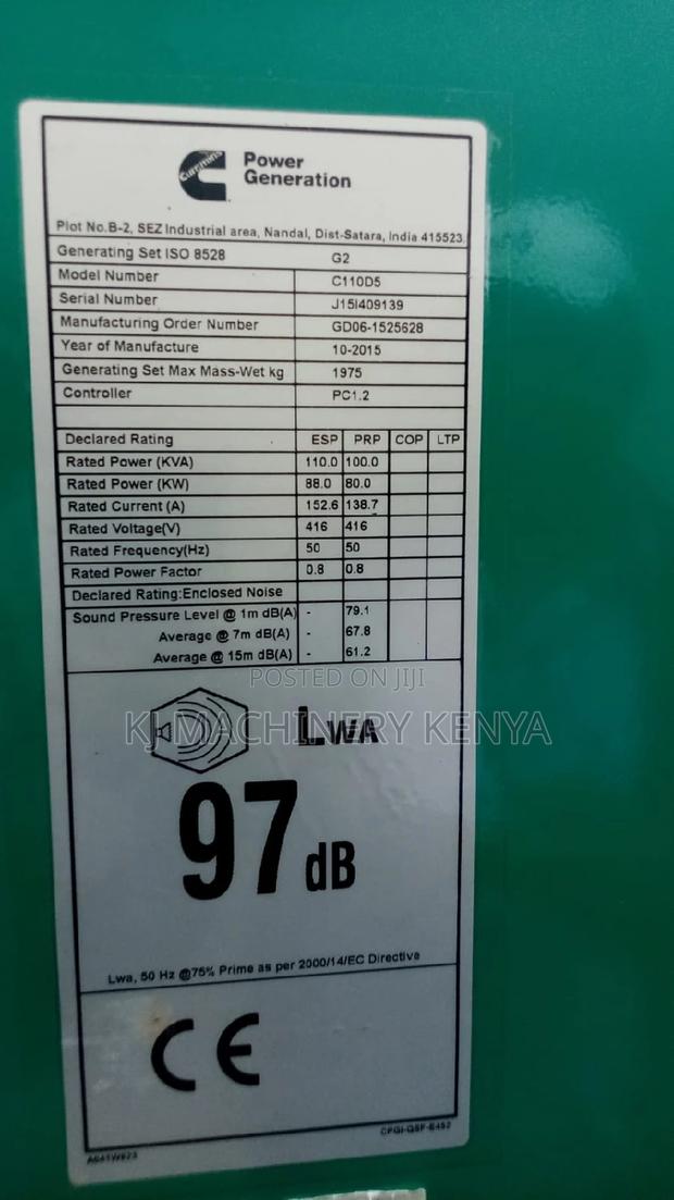100kva Slightly Used Cummins Power Generator for Sale - thumbnail 6