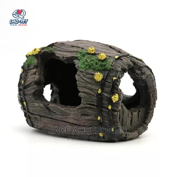Barrel Cave Acquarium Decoration - main view