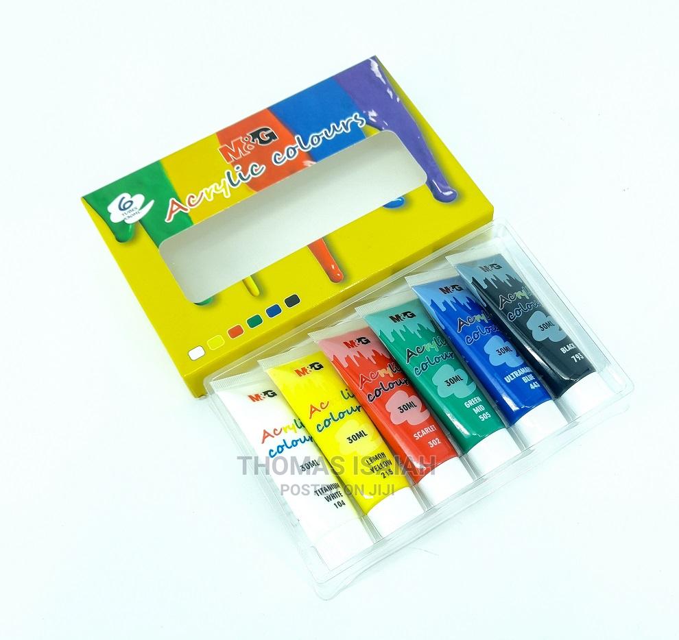 6 Color Acrylic Paint Set 30ml Tubes in Nairobi Central Stationery