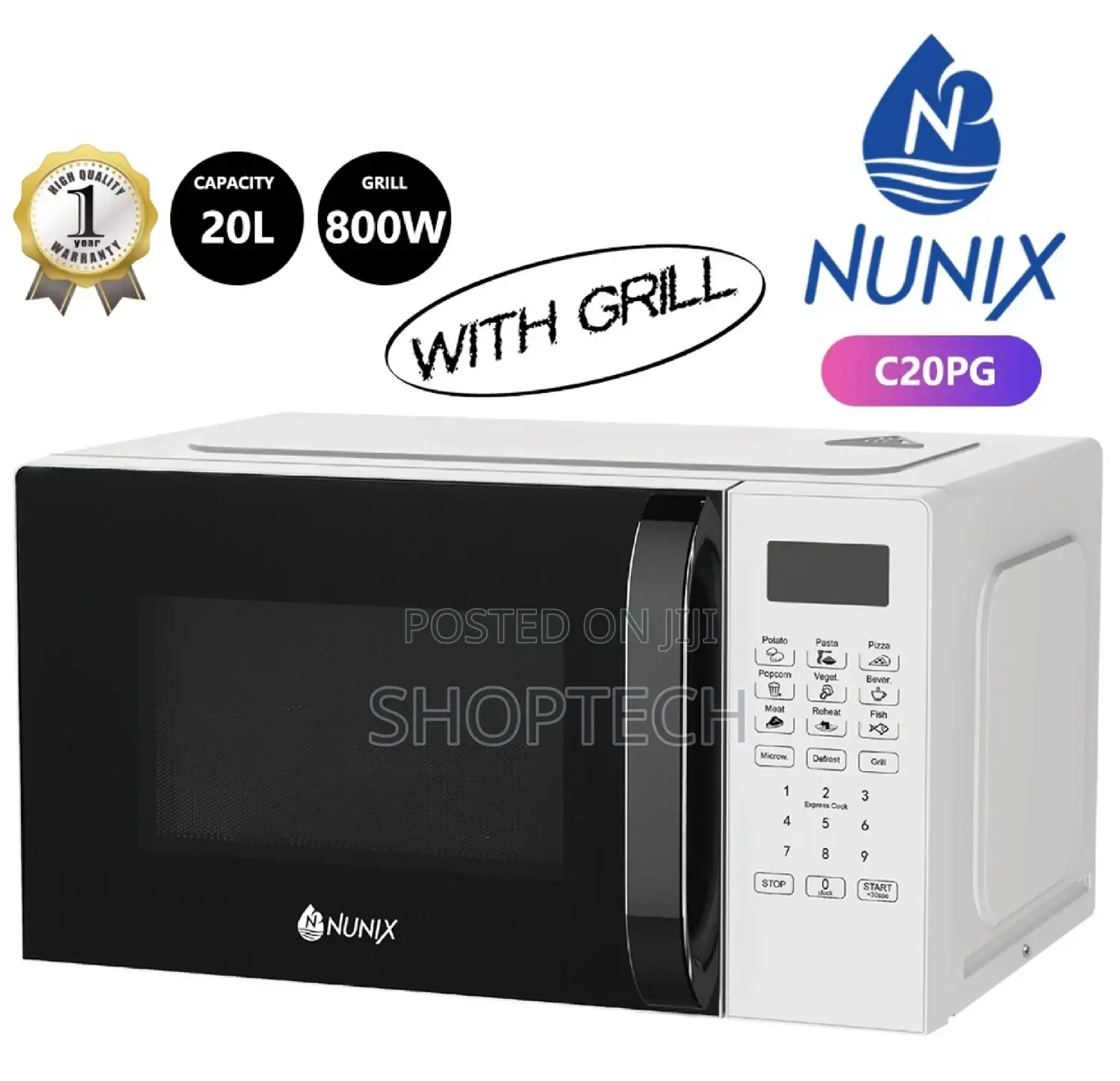 Nunix 20 Litres Digital Microwave With Grill.