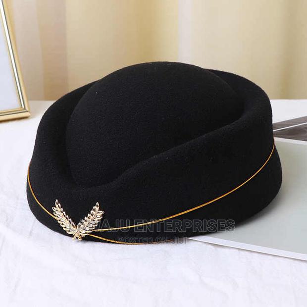 Women Air Hostess Hat - Black - main view