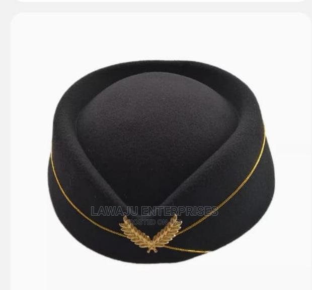 Women Air Hostess Hat - Black - thumbnail 2