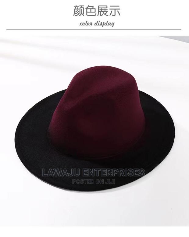 Maroon Fedora Two Toned Hat - thumbnail 3
