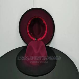 Maroon Fedora Two Toned Hat - thumbnail 2