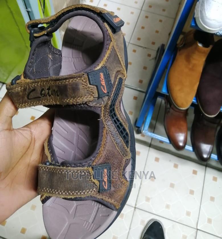Catnun Velcro Mens Sandals Open Shoes Dark Brown in Nairobi Central