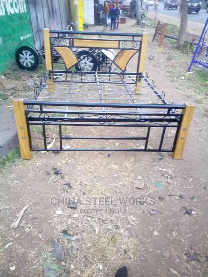 Metalic Frame Mahogany Stand