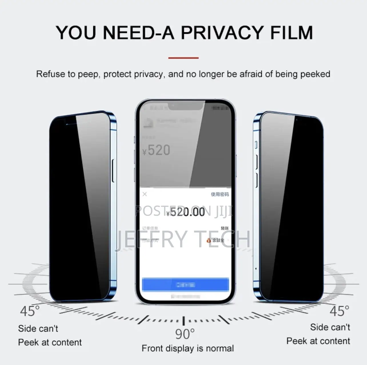 Privacy Tempered Glass Screen Protector for iPhone 14 Plus 1