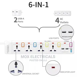 Quality 4way Extension, 2usb Ports, Surge Protector.