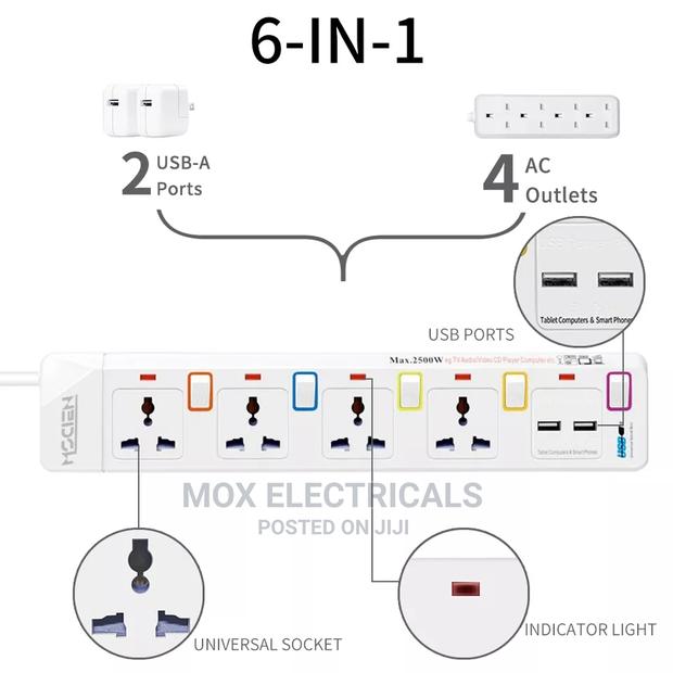 Quality 4way Extension, 2usb Ports, Surge Protector. - thumbnail 3