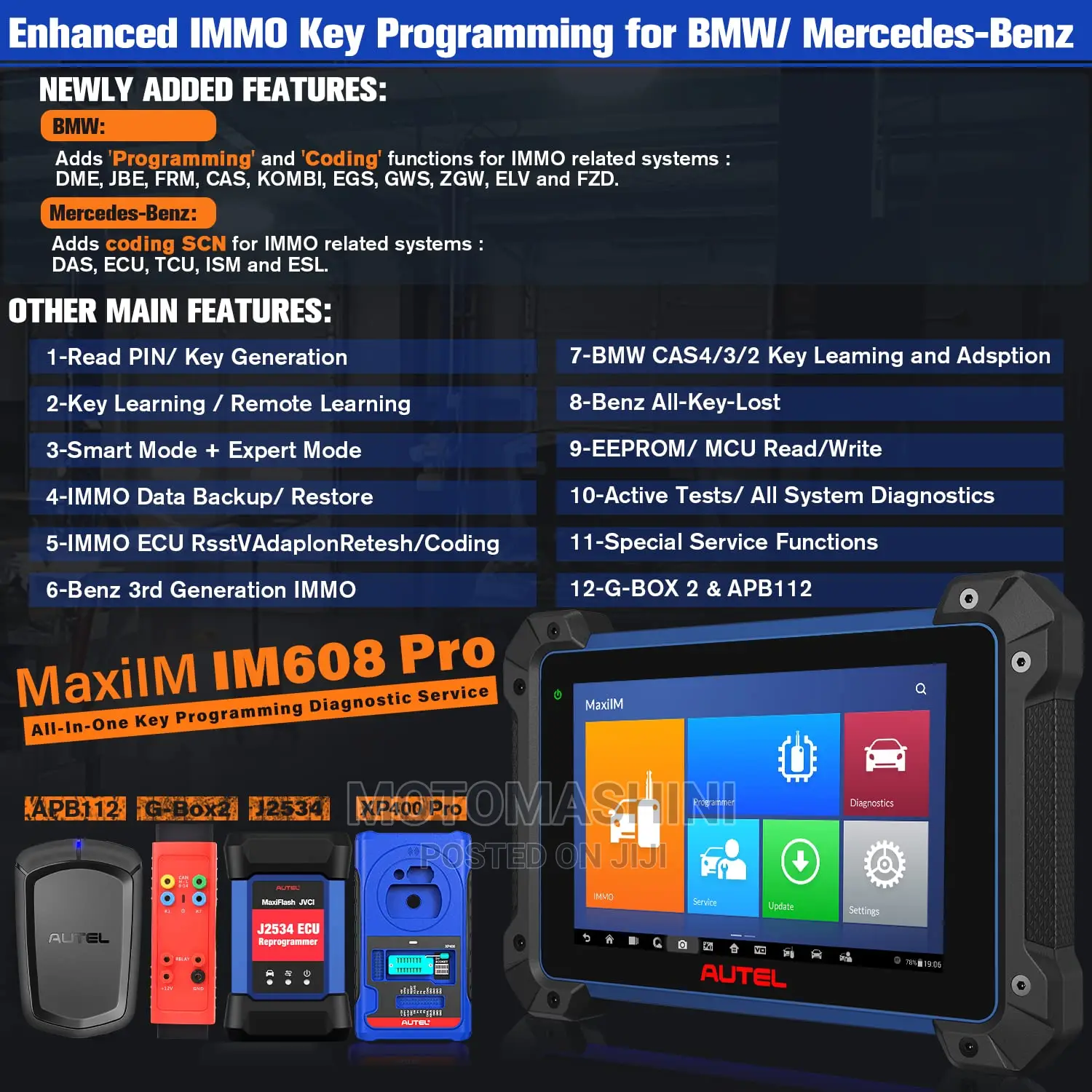 Autel Maxiim Im608pro II Car Diagnosis Immo Key Programmer