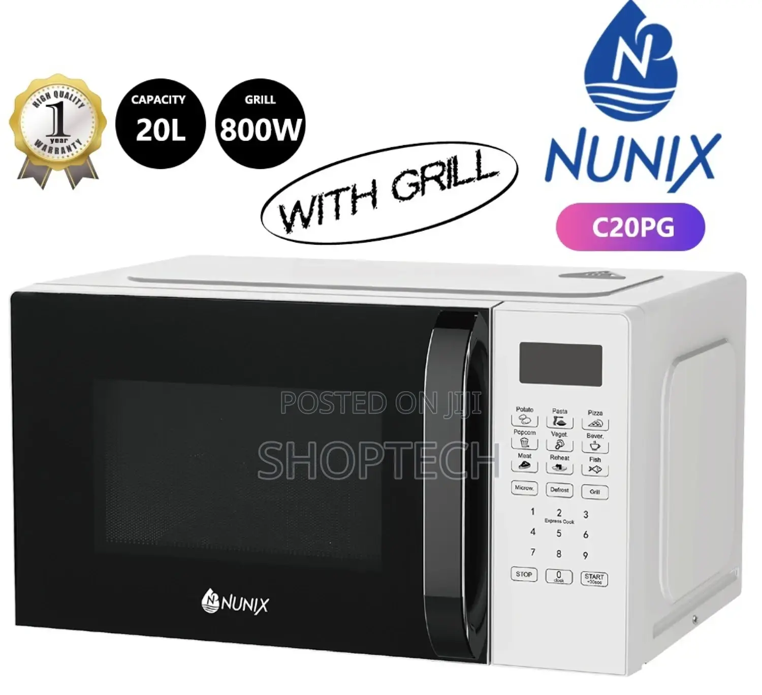 Nunix 20 Litres Digital Microwave With Grill.