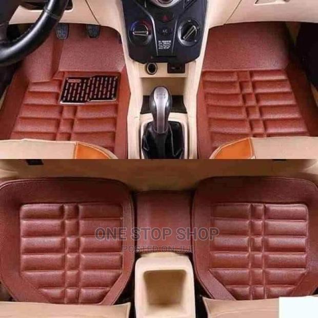 Chocolate 3pc 5 Seater Leather Deep Dish Floor Mats - main view