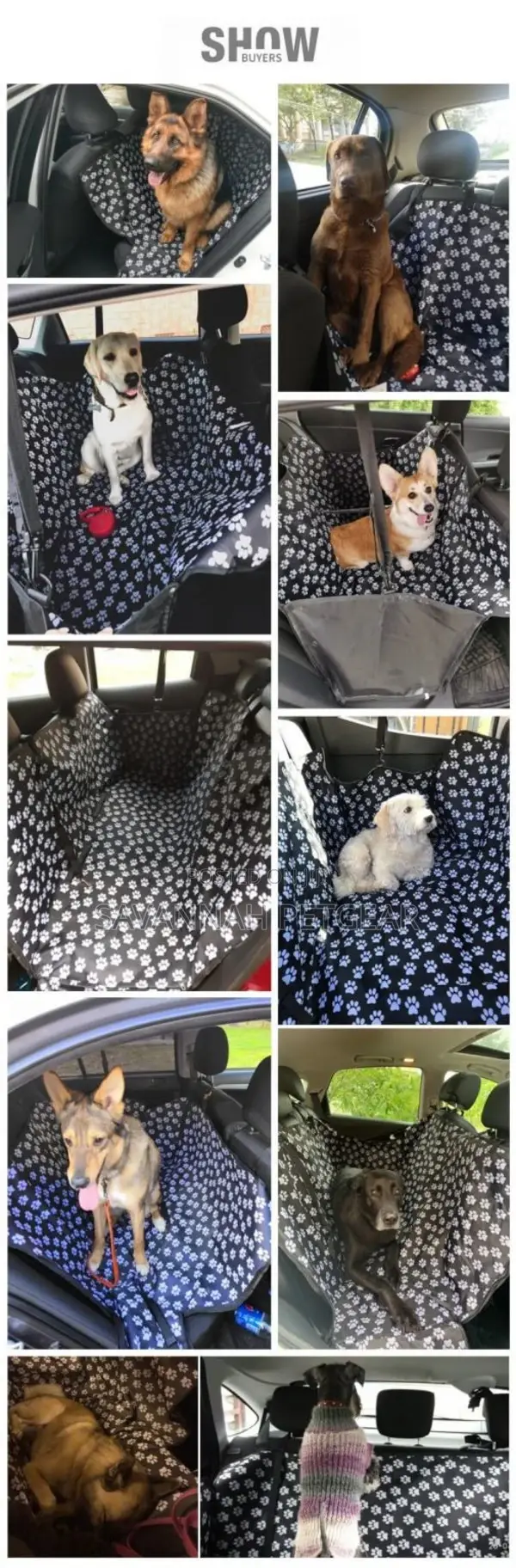 Pawprint Waterproof Dog Car Seat Cover Protector