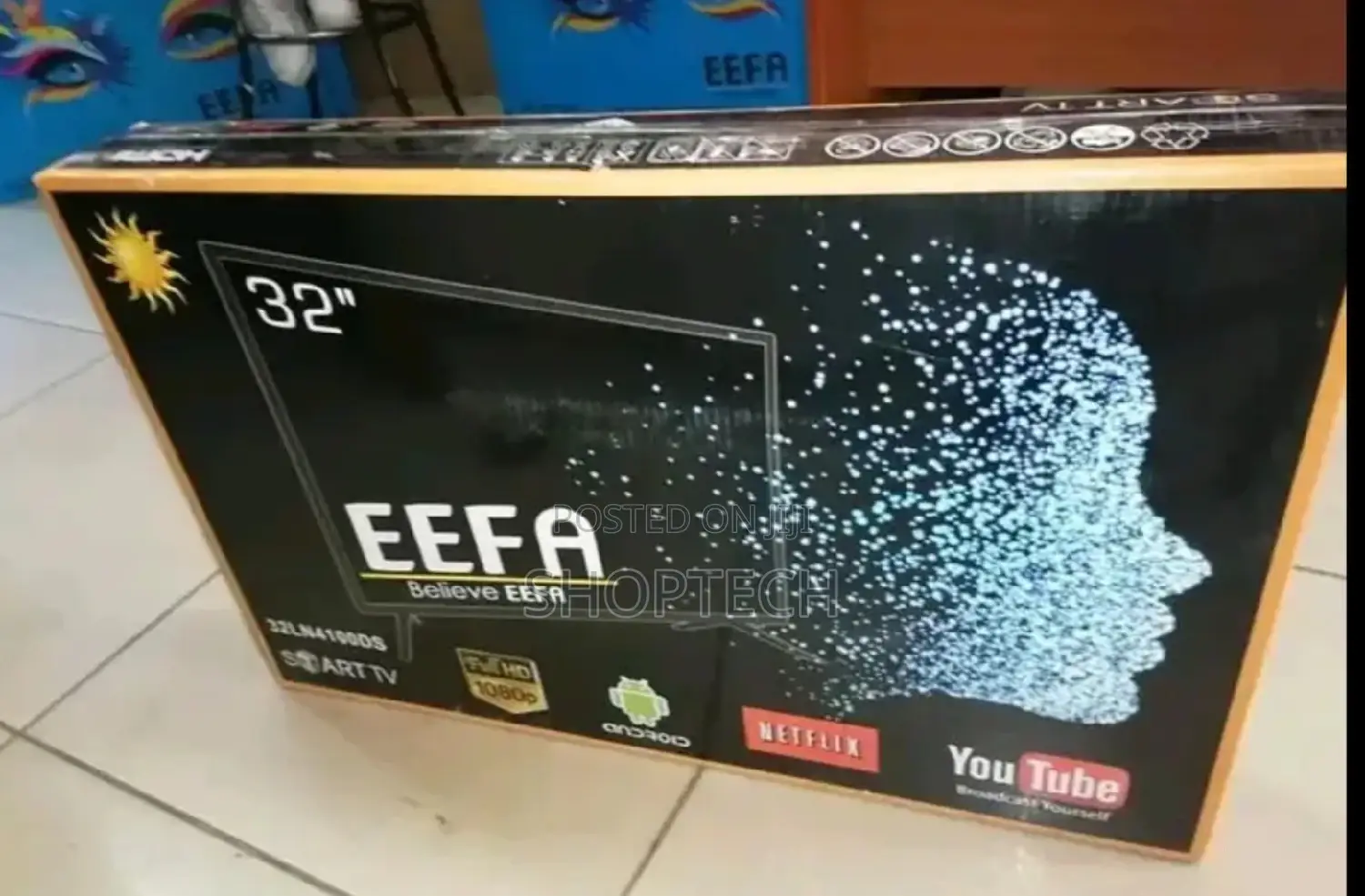 32" Flameless Eefa Smart Android Tv