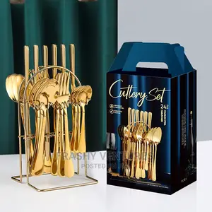 Golden 24pcs Cutlery Set.