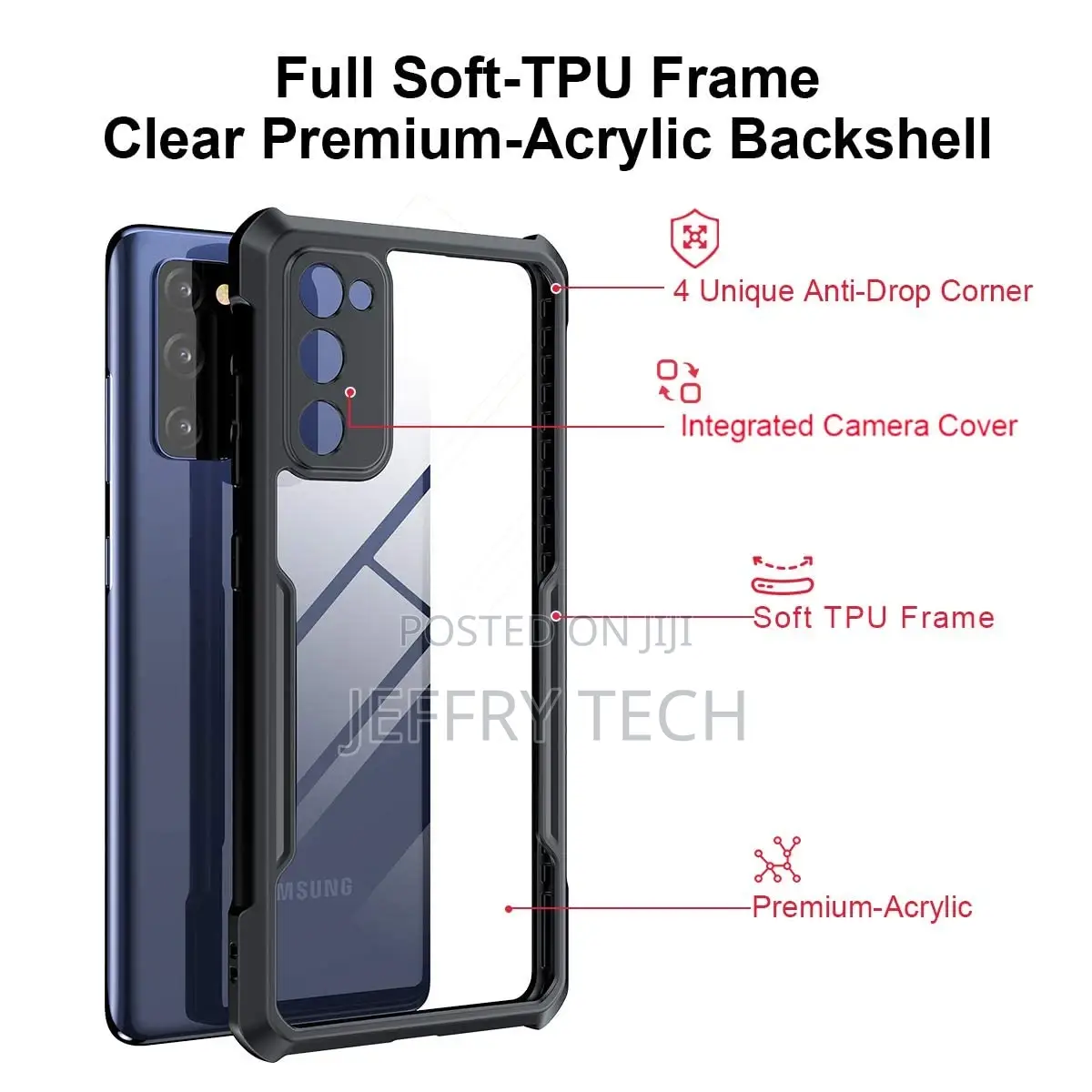 Samsung Galaxy S20 FE Case Ultra Thin Clear PC Back With TPU