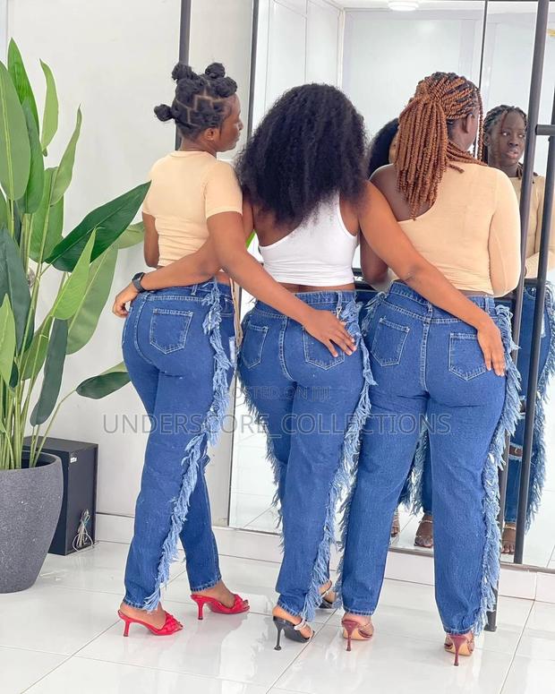 Ladies Quality Ragged Mommy Jeans - thumbnail 2