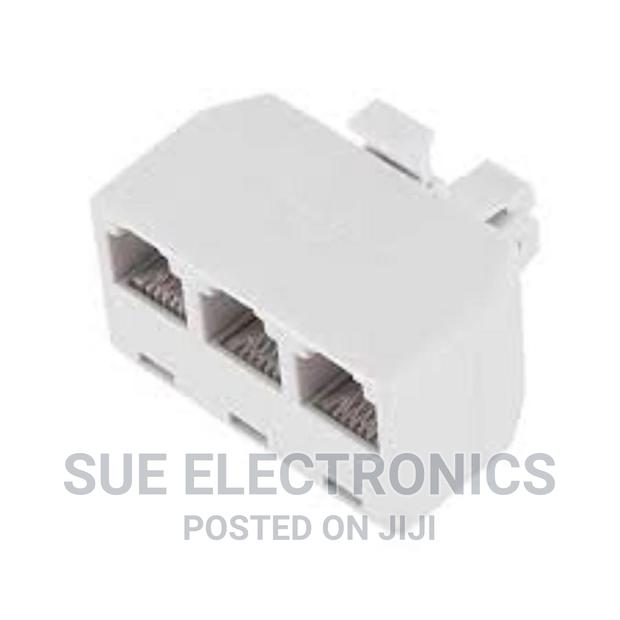 3 Way Modular Telephone Splitter Adapter White Triplex - main view