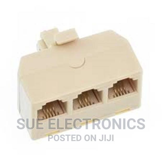 3 Way Modular Telephone Splitter Adapter White Triplex - thumbnail 2