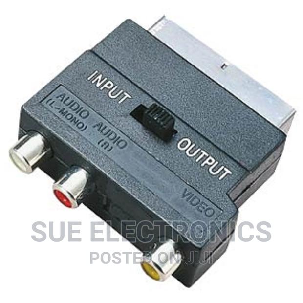 Scart Male Plug to 3 RCA Female Adapter AV TV Audio Video