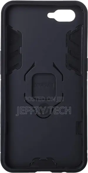 Iron Man Back Cover With Metal Ring for Oppo A3S - Black