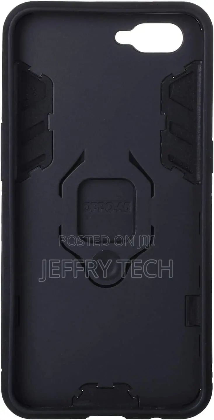 Iron Man Back Cover With Metal Ring for Oppo A3S - Black