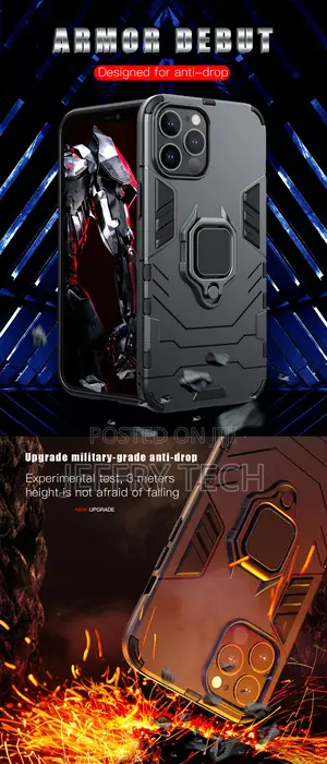 Shockproof Armor Case for iPhone 13 Pro Max 12 Mini Ring Sta