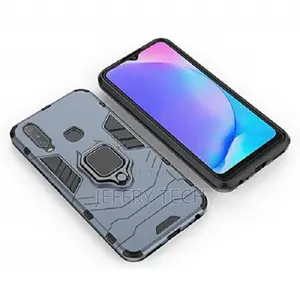 Ring Bumper Back Cover Kick Stand for Vivo Y12 - Blue