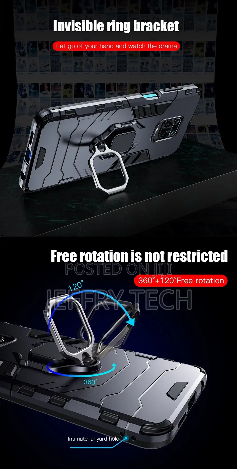 Shockproof Armor Case for Redmi Note 9T 5G 9S 9 Pro 8 Pro Ri