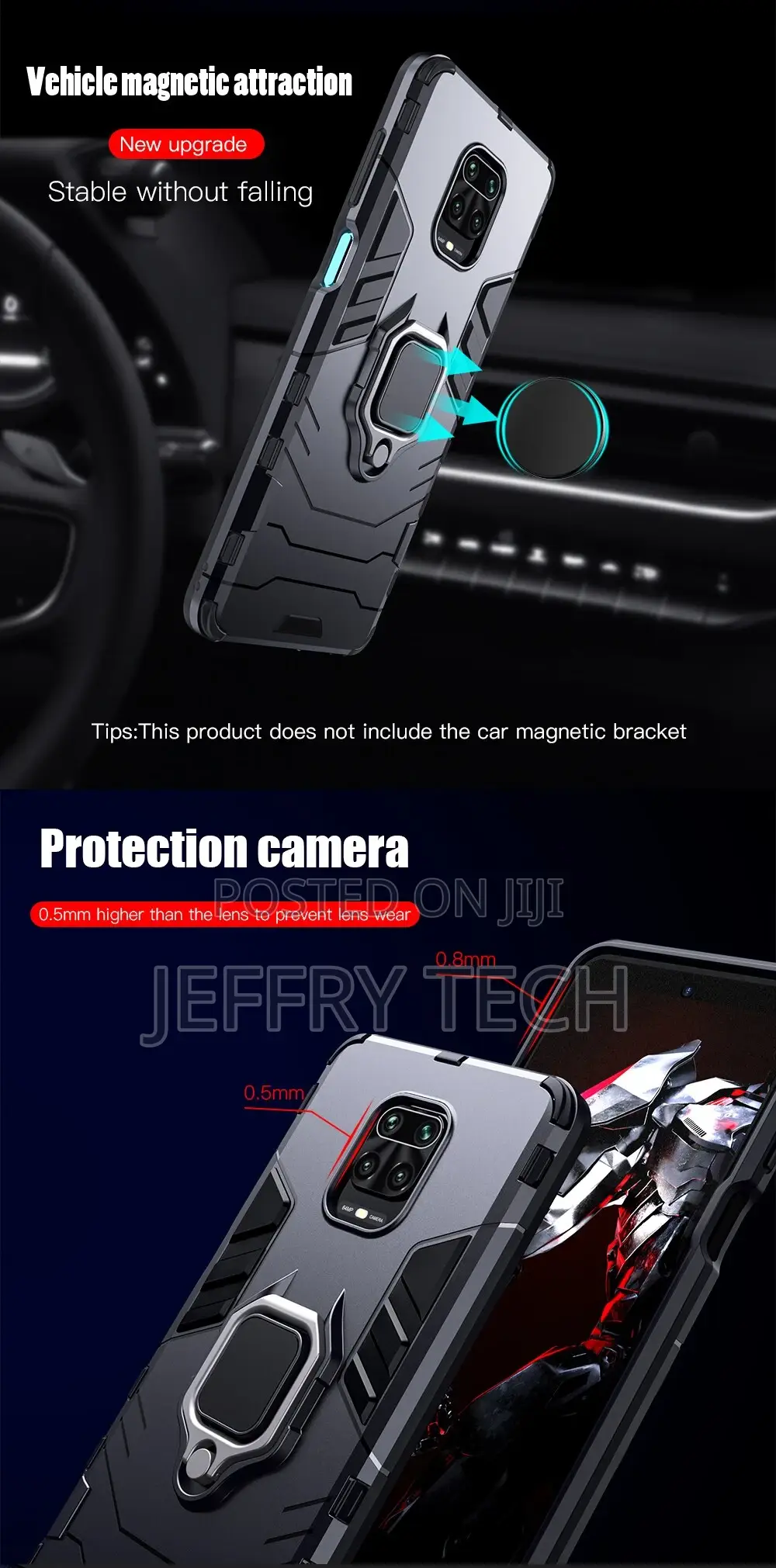 Shockproof Armor Case for Redmi Note 9T 5G 9S 9 Pro 8 Pro Ri