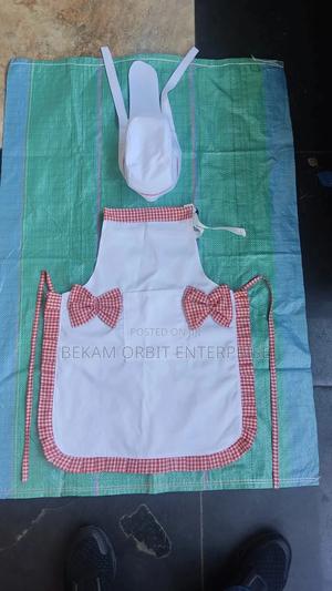 White Checked Girls CBC Apron and Hat Set - main view