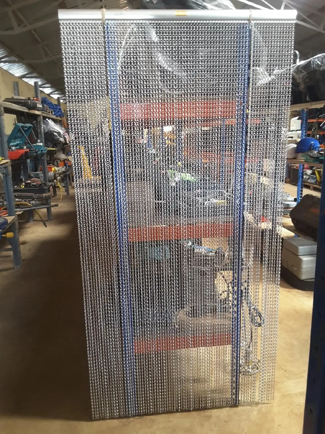 Alluminium Silver Chain Krismar Door Curtain.
