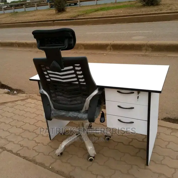 1.2 Mtrs Office Desk Plus High Back Recliner Headrest Chair
