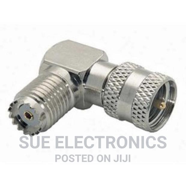 Uhf Female to Uhf Male Right Angle Adaptor